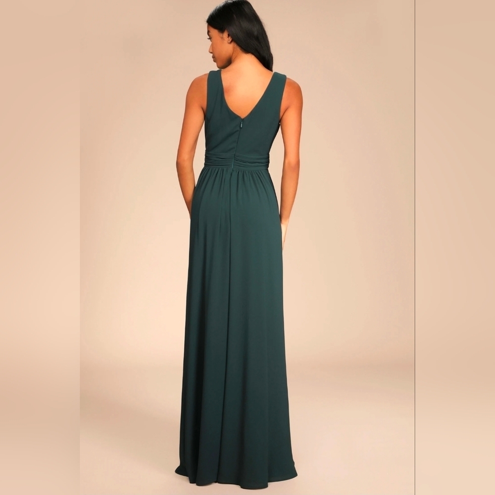 Lulu's Deep Teal Sleeveless Maxi Dress - Picture 3 of 9